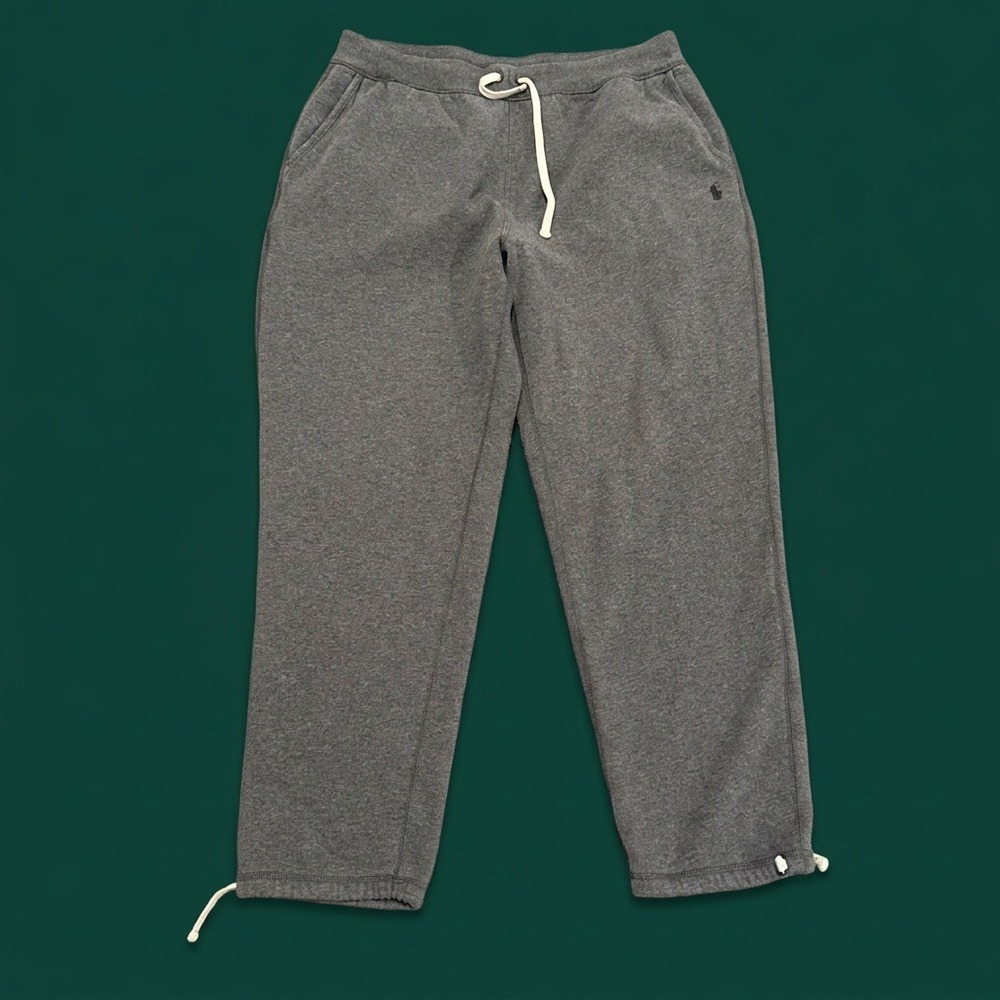 Polo Ralph Lauren Mens Gray Fleece Sweatpants Drawstring Joggers Size LT